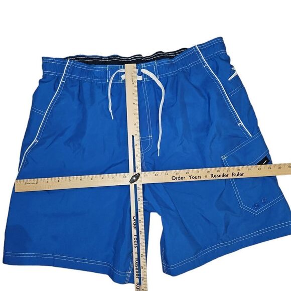 Speedo Swim Trunks SZ LG Blue Elastic Waistband - Picture 5 of 5